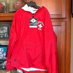 Charles River Apparel Red Lifeguard Anorak Pullover Jacket